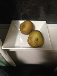 Packham Pears on a sill