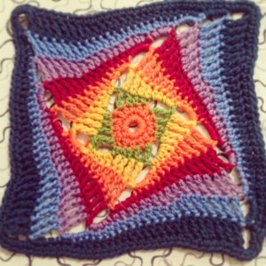 On the Huh rainbow Crochet Square